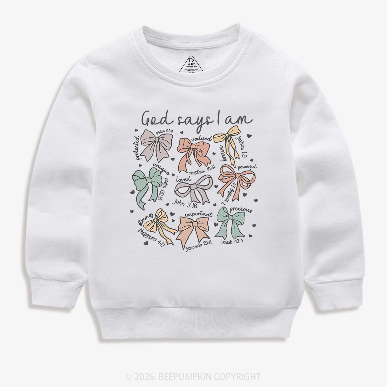 Jesus Gifts God Says I Am Girl Kid's Sweatshirt
