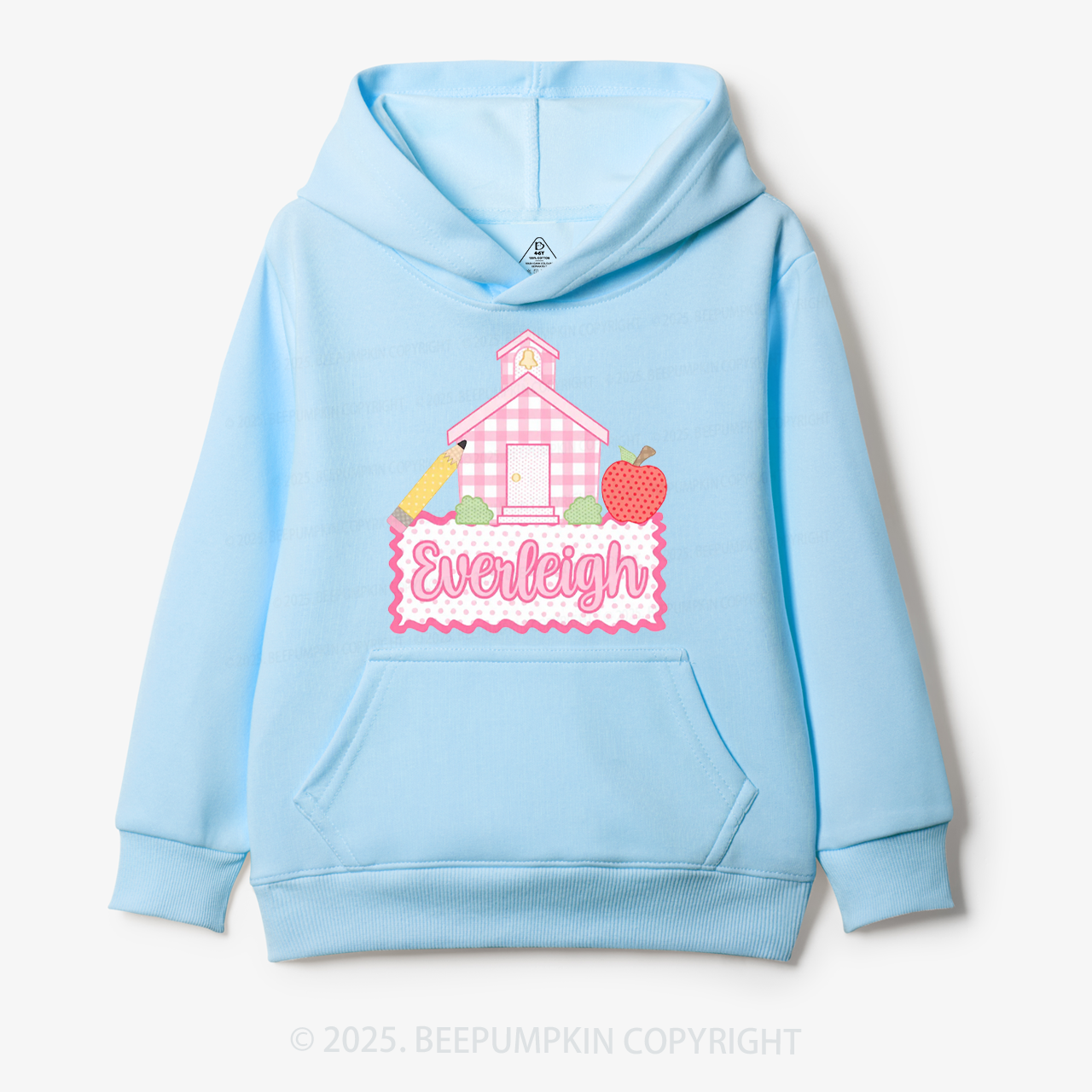 Personalized Pink Schoolhouse Kid's Hoodies Beepumpkin