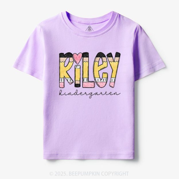 Personalized Pencil Letter Name Toddler&Kid's Tees Beepumpkin