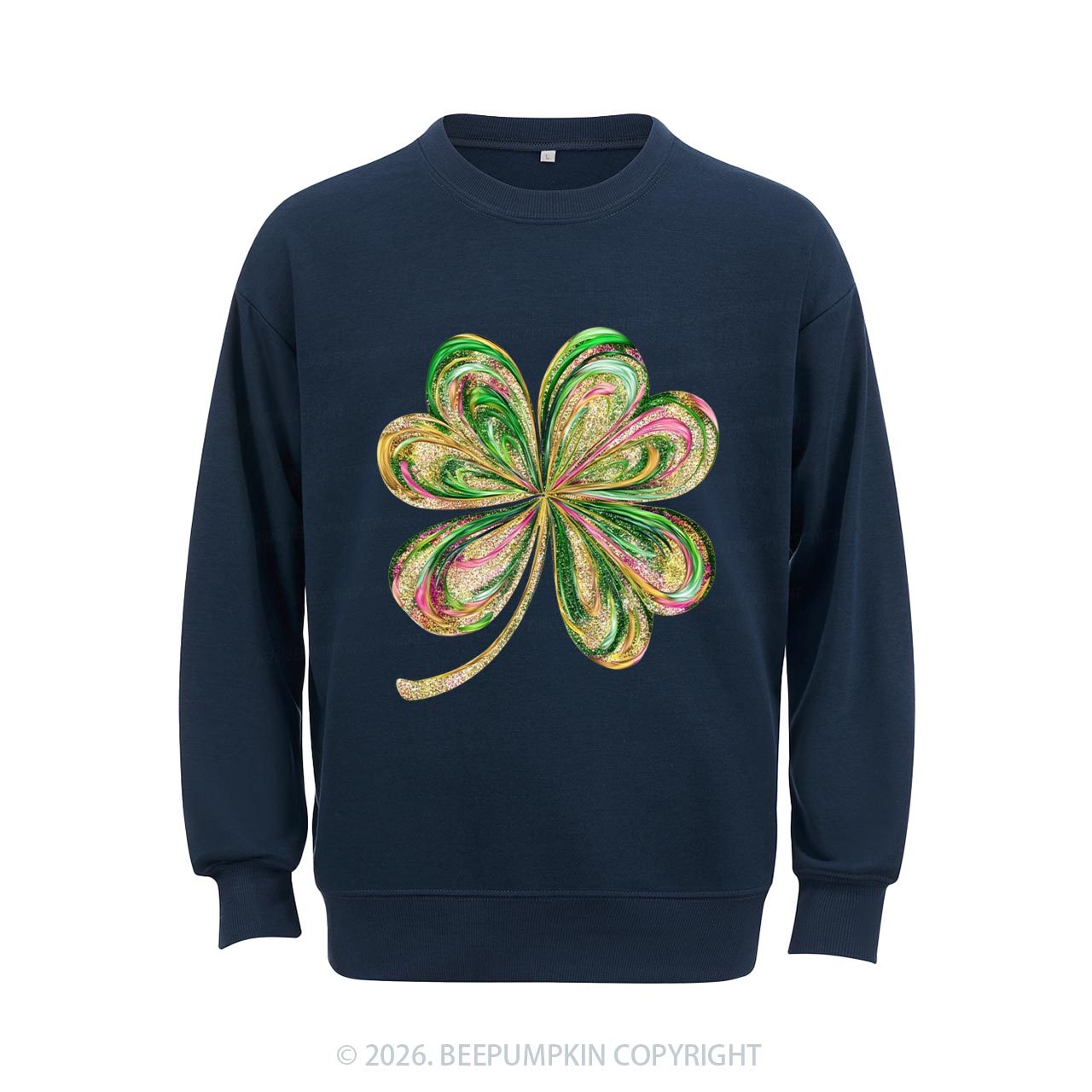 Retro Lucky Shamrock St Patrick's Day Aldult Sweatshirt