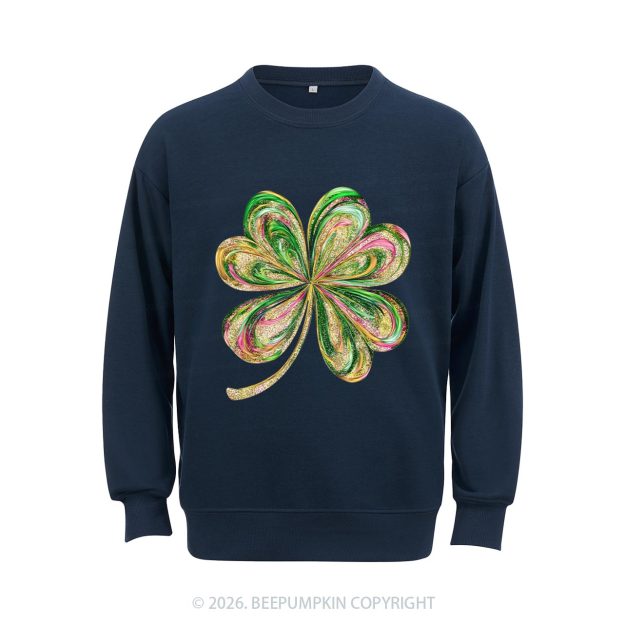 Retro Lucky Shamrock St Patrick's Day Aldult Sweatshirt