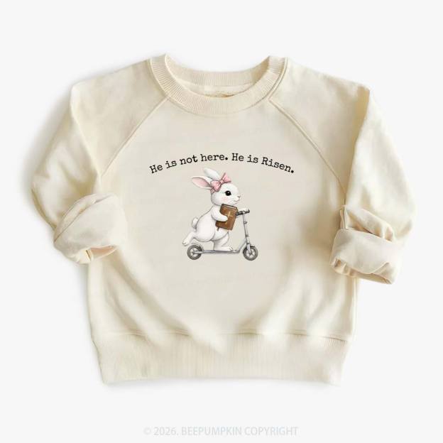 He Is Not Here He is Risen Rabbit Christian Easter Kid's Sweatshirt