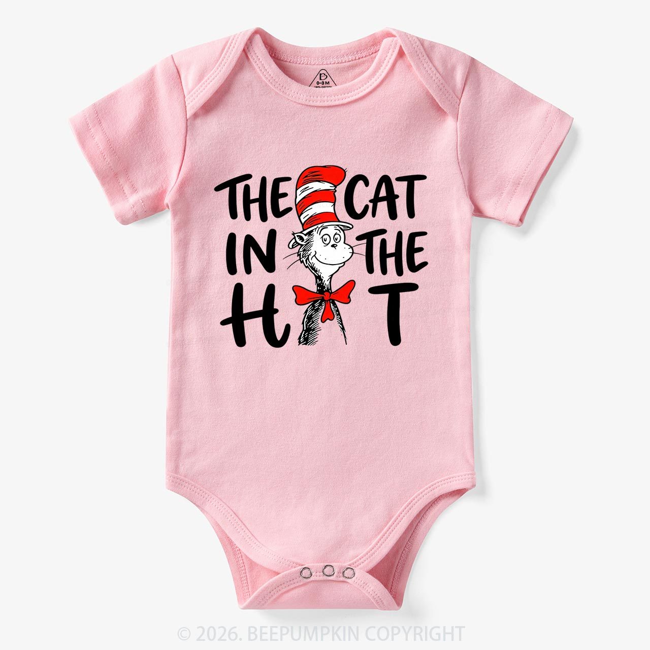 Whimsical Cat In The Hat Baby Bodysuit