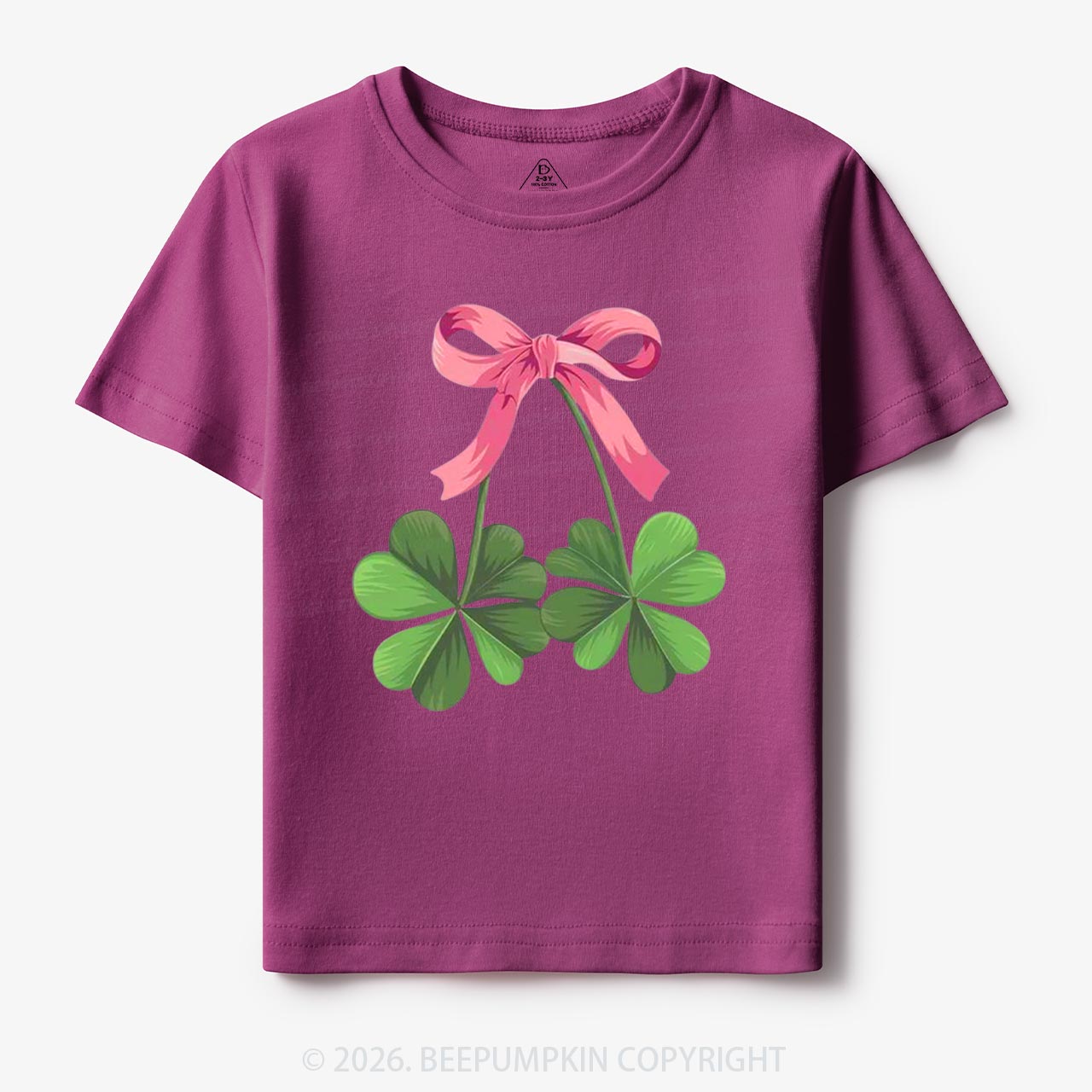 Lucky Shamrock Bow St Patrick's Day Toddler&Kid's Tees Beepumpkin