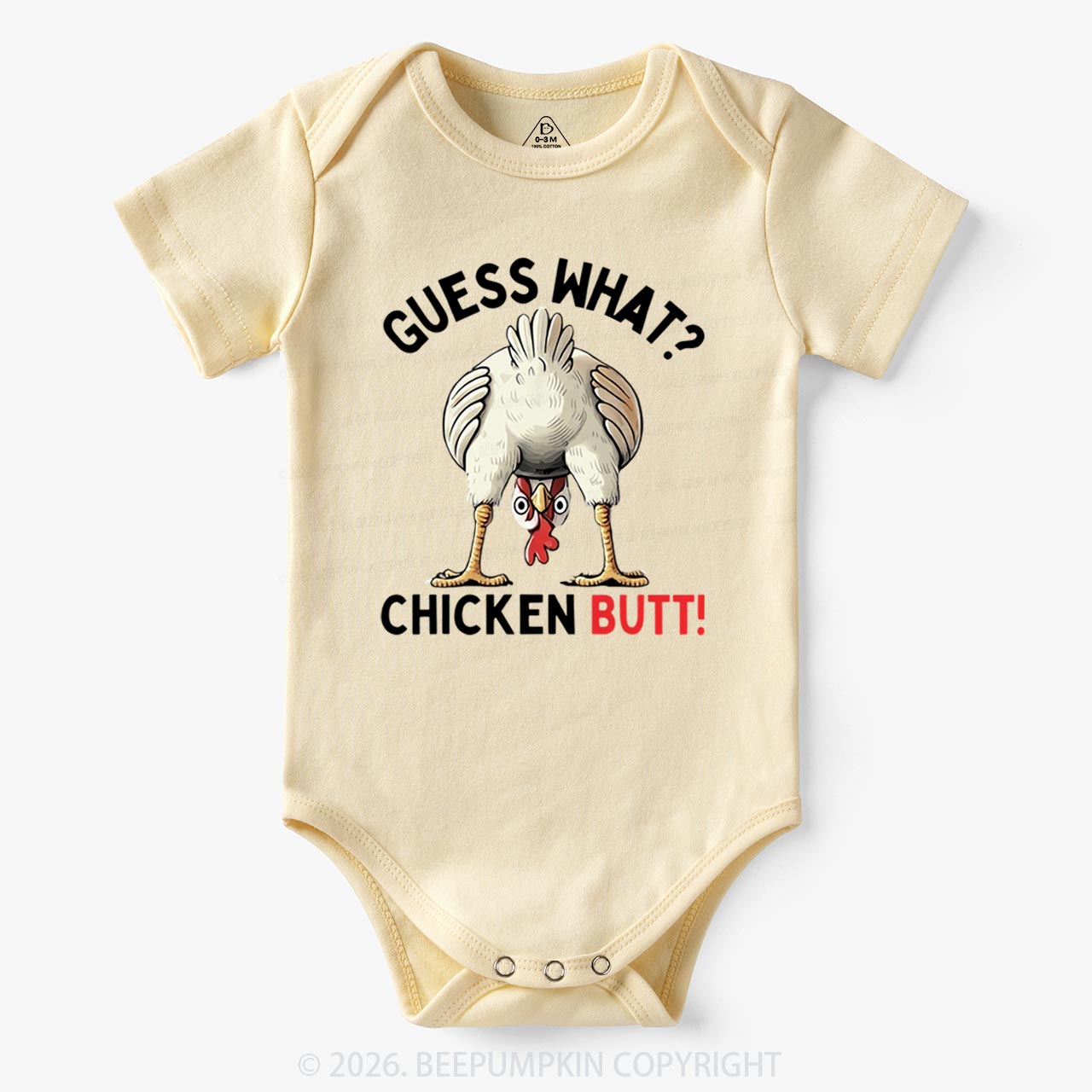 Guess What Chicken Butt Super Funny Baby Bodysuit