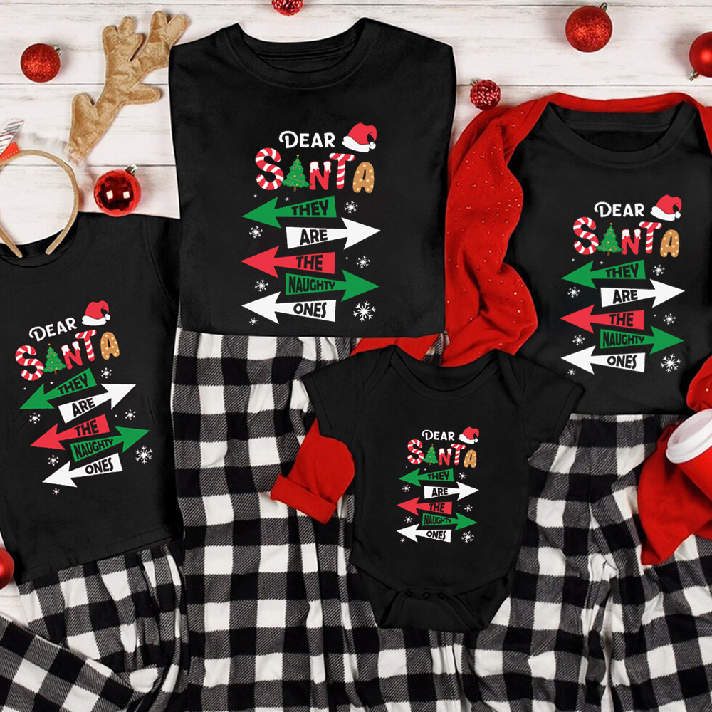 They Are The Naughty Ones Christmas Family Matching Shirt
