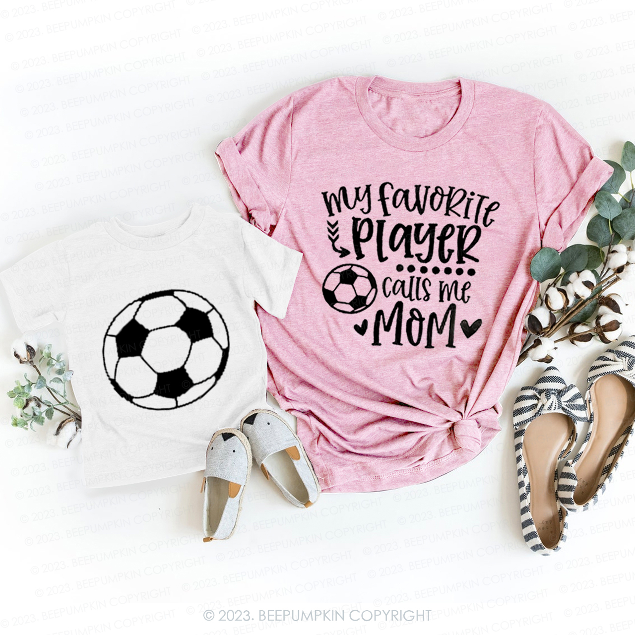 My Favorite Player Calls Me Mom Soccer T-Shirts For Mom&Me