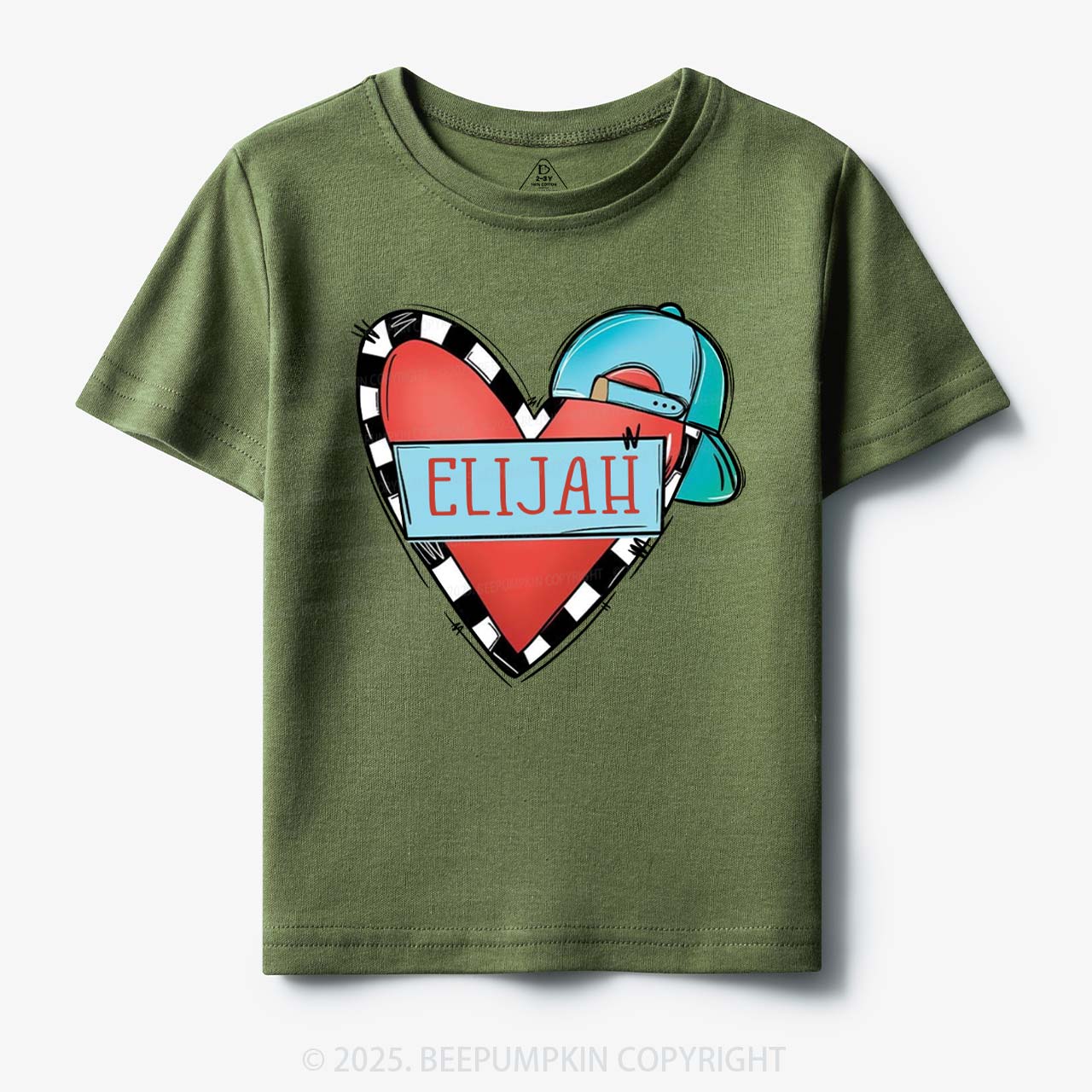 Personalized Cool Heart Toddler&Kid's Tees Beepumpkin