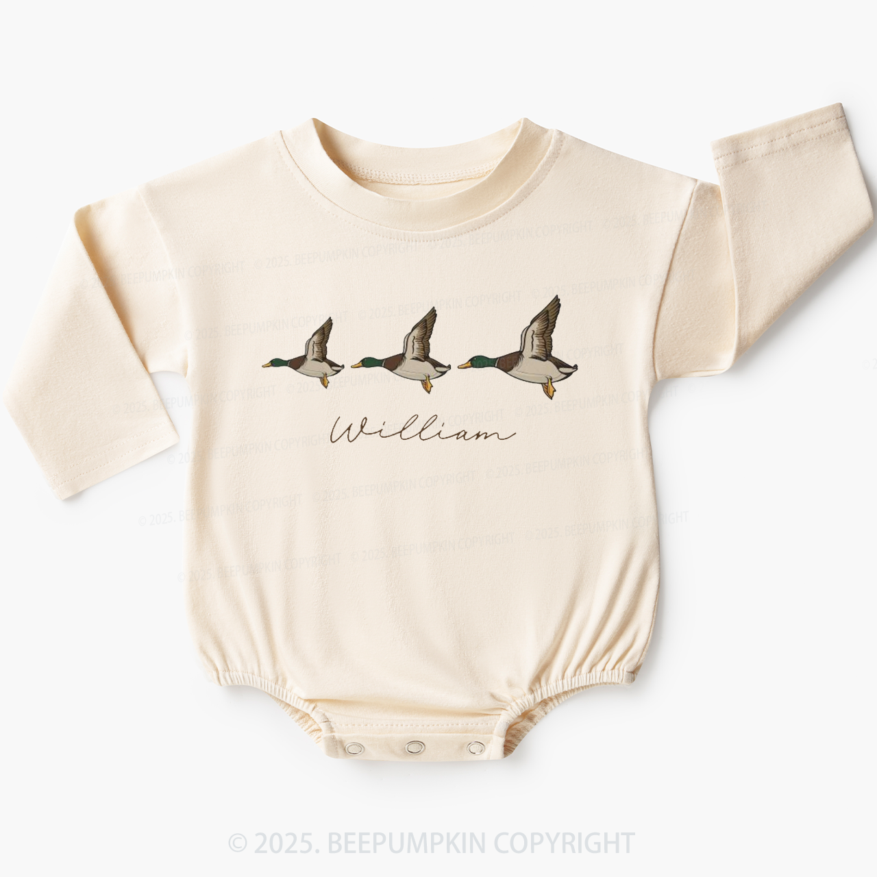 Personalized Name Mallard Duck Baby Bubble Romper Beepumpkin Sale-Beepumpkin™