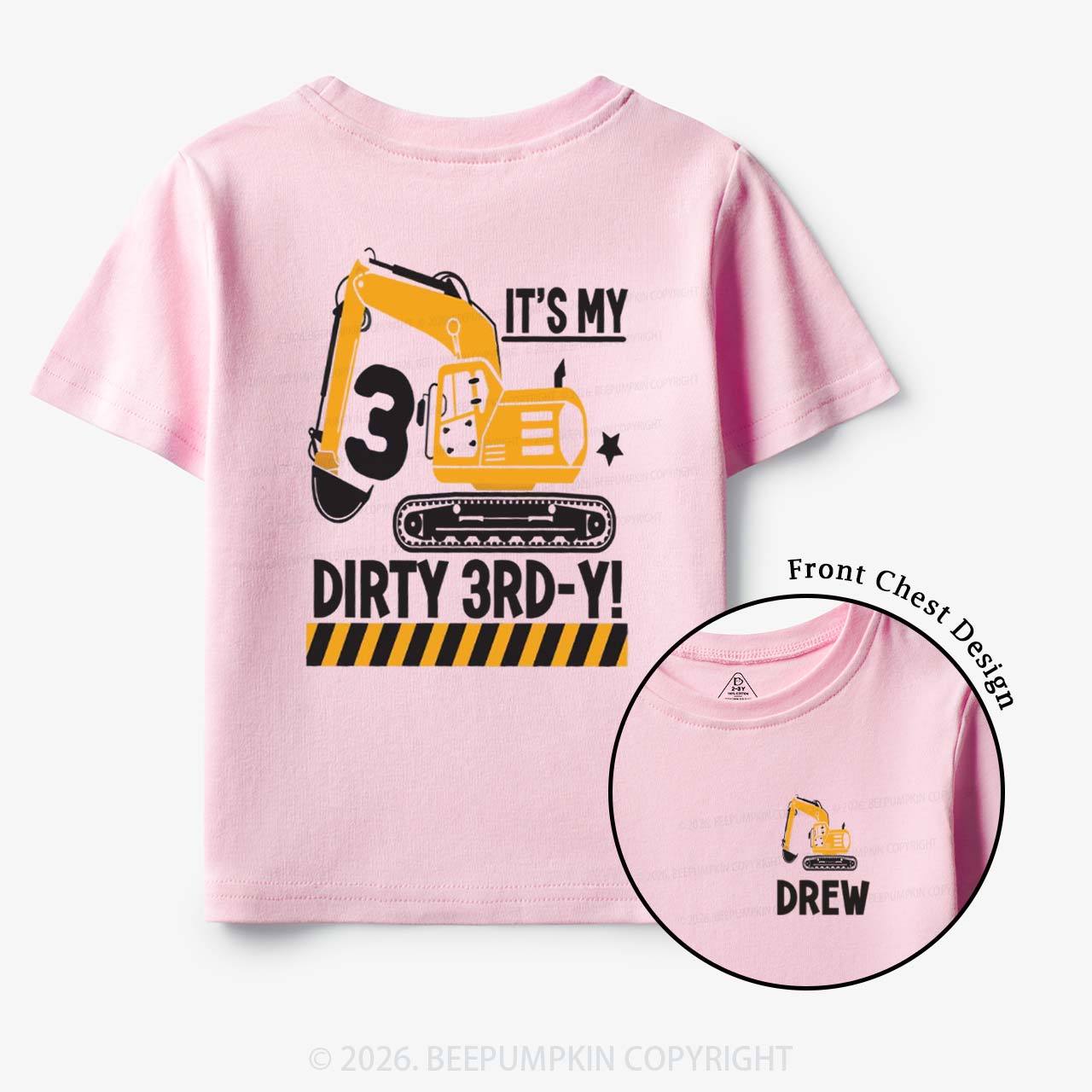 Personalized Dirty Excavator Truck Birthday Toddler&Kid's Tees