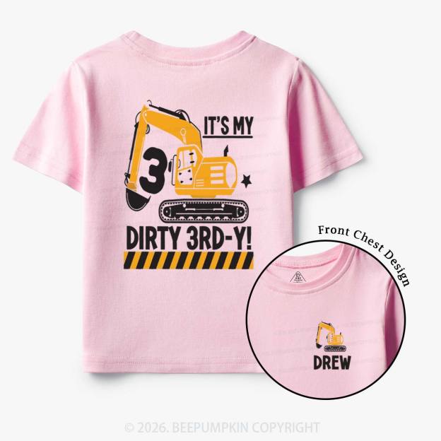 Personalized Dirty Excavator Truck Birthday Toddler&Kid's Tees