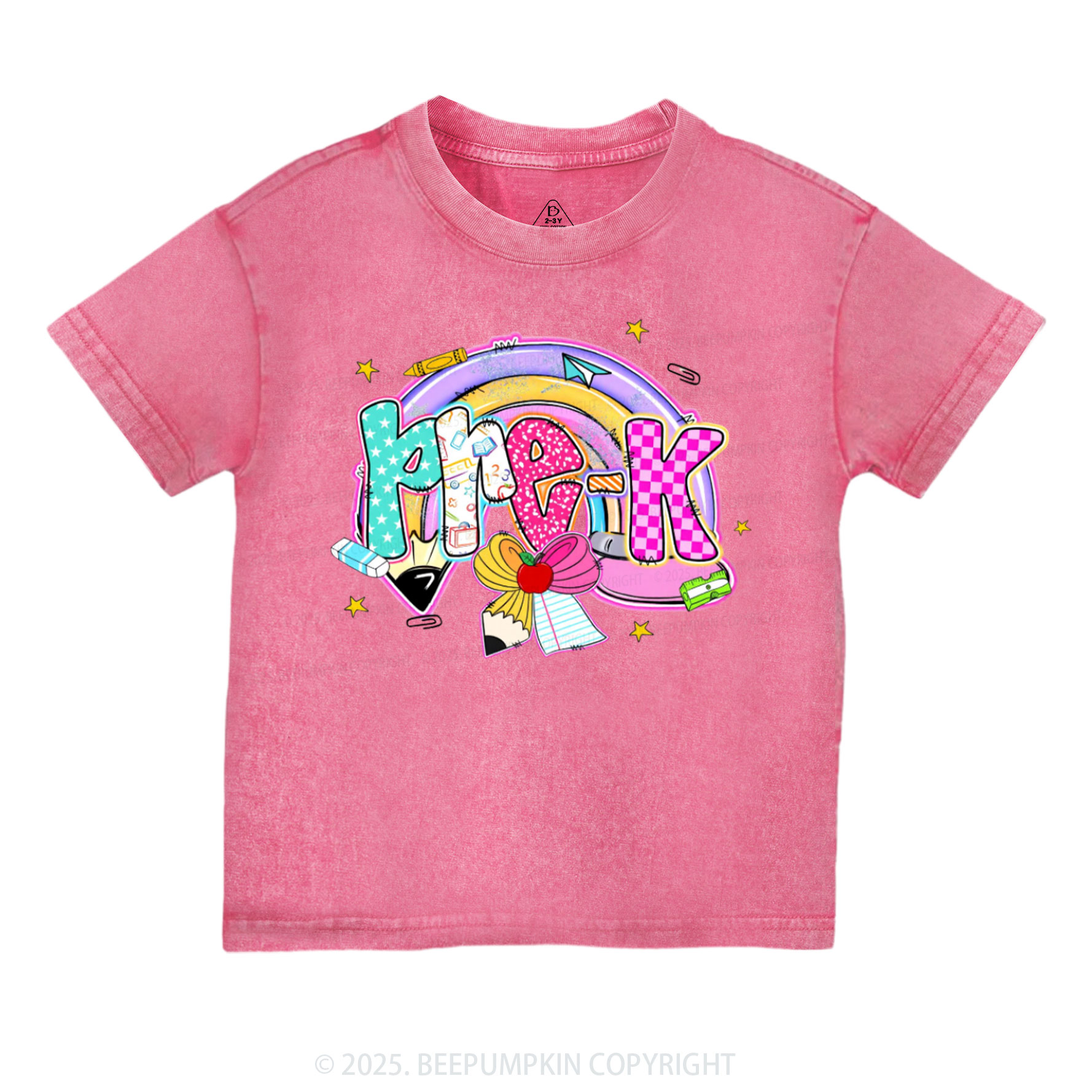 Personalized Rainbow Learning Days Toddler&Kids Washed Tees