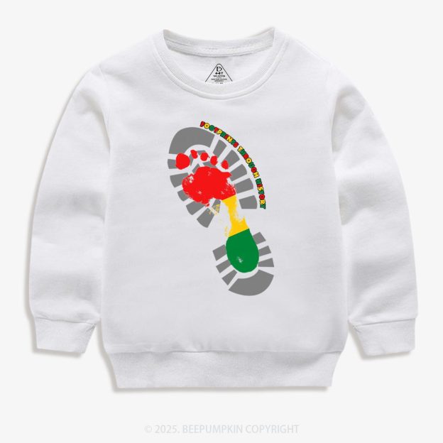 Black History Month Footprint Kid's Sweatshirt