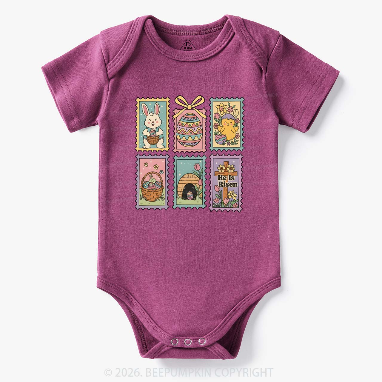 He Is Risen Easter Stamp Baby Bodysuit