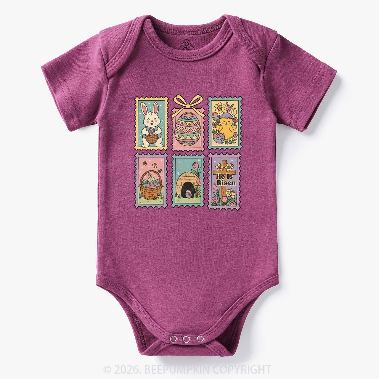 He Is Risen Easter Stamp Baby Bodysuit