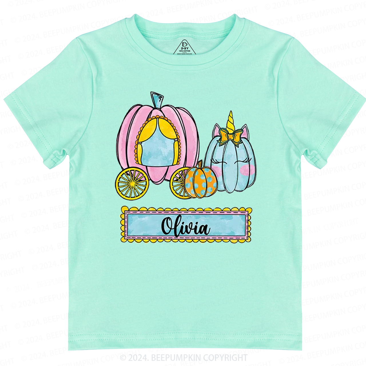 Personalized Halloween Pumpkin Name Toddler&Kids Tees 