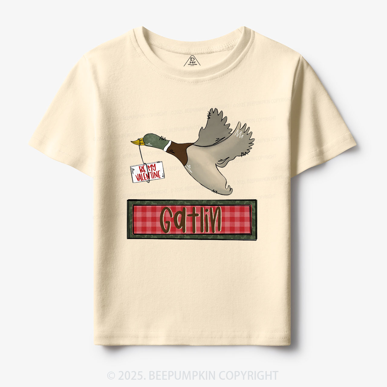 Personalized Be My Valentine Duck Toddler&Kid's Tees Beepumpkin