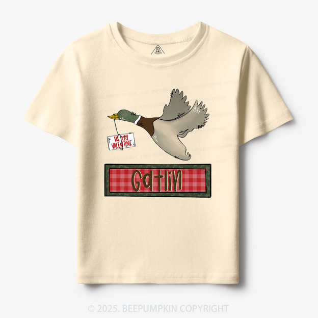 Personalized Be My Valentine Duck Toddler&Kid's Tees Beepumpkin