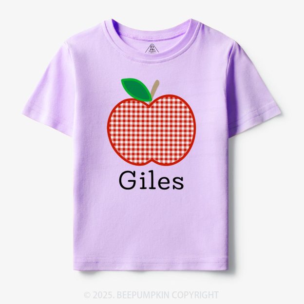 Personalized Red Apple Toddler&Kid's Tees Beepumpkin