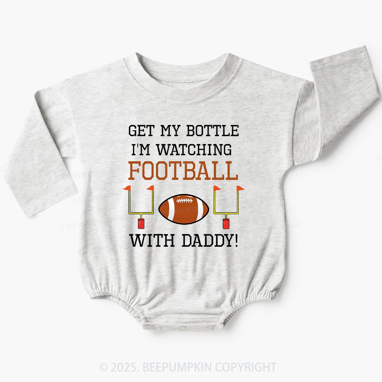 Football With Daddy Baby Bubble Romper Beepumpkin
