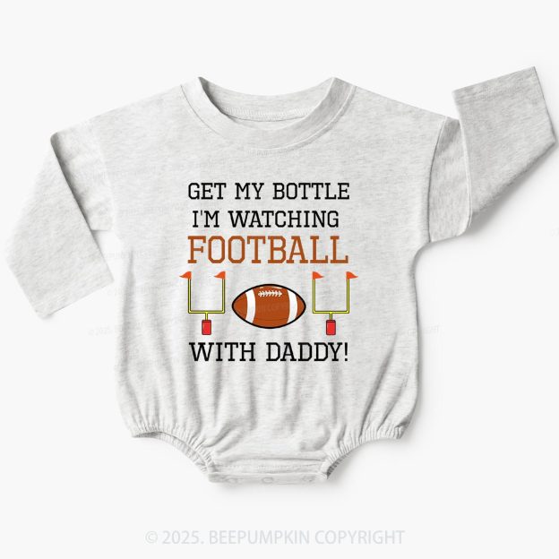 Football With Daddy Baby Bubble Romper Beepumpkin