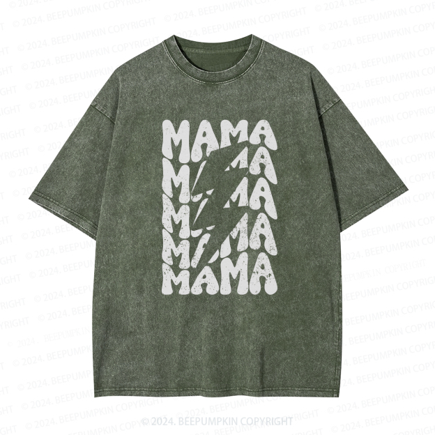 Mama Lightning Bolt Mama Washed Tees