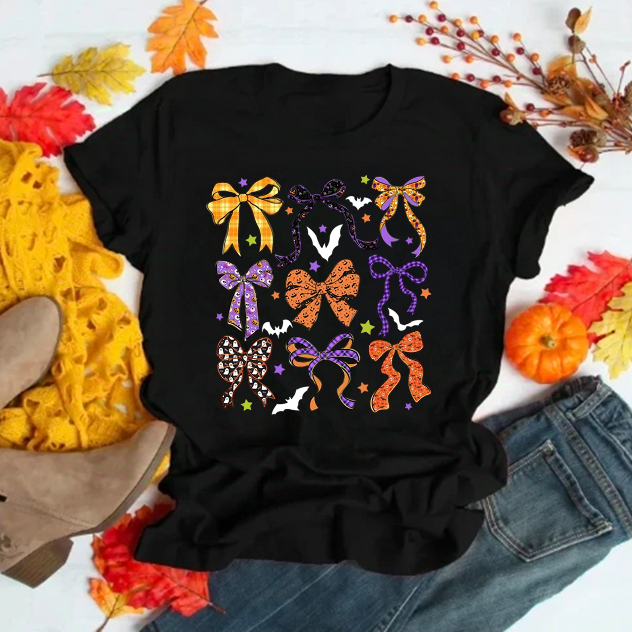 Coquette Bow Halloween T-Shirts Beepumpkin 
