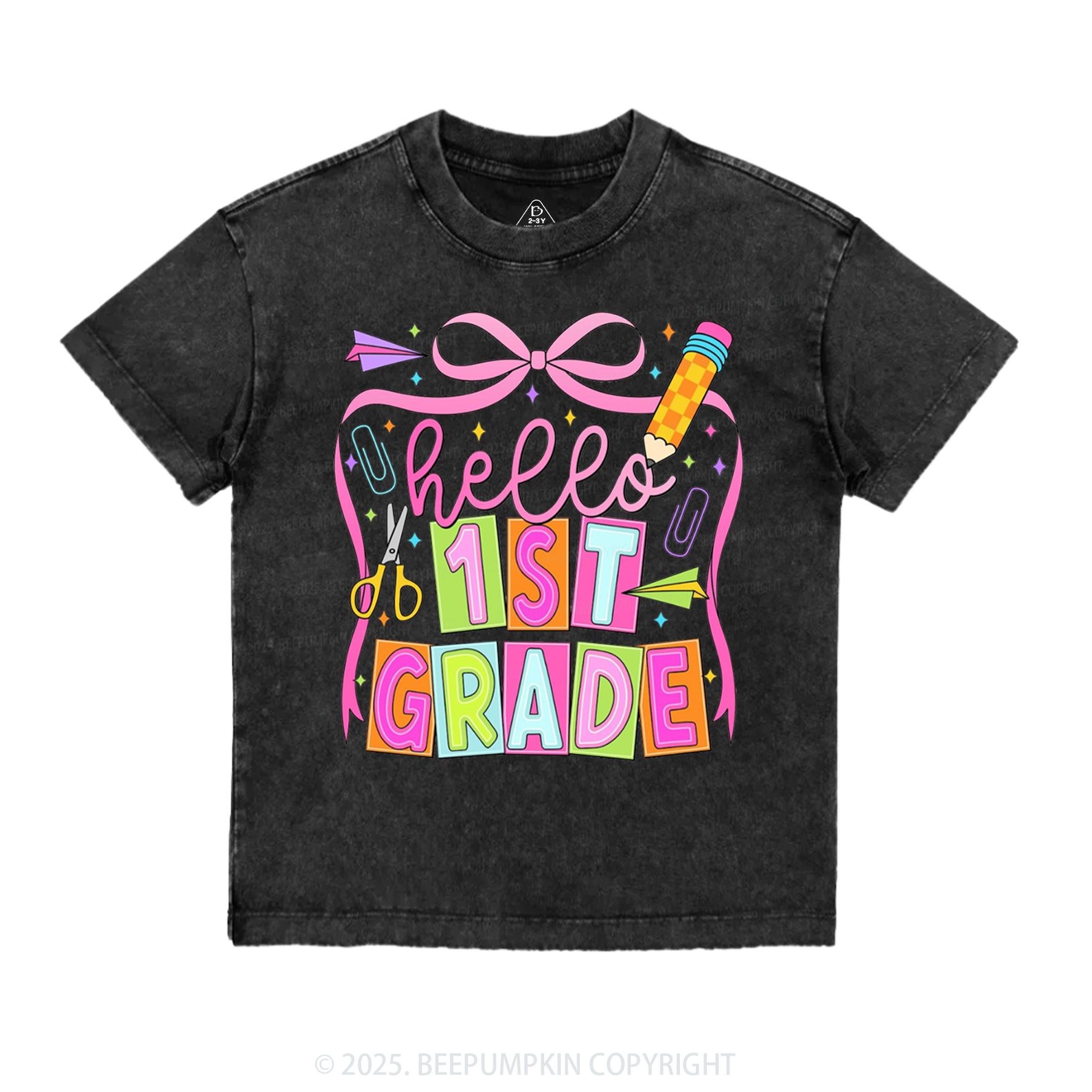 Hello 1st Grade Toddler&Kids Washed Tees