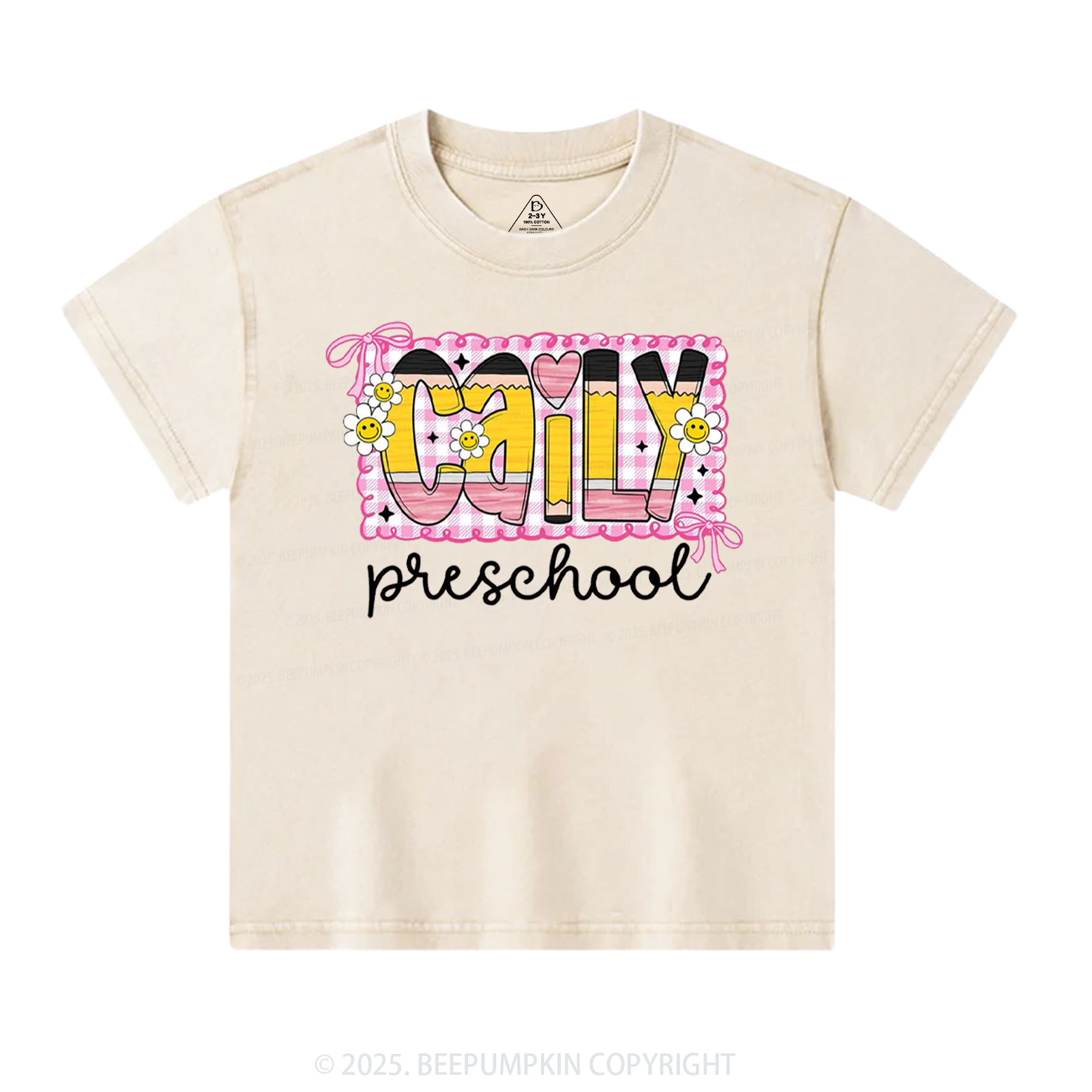 Personalized Graffiti Pencil Name Toddler&Kids Washed Tees