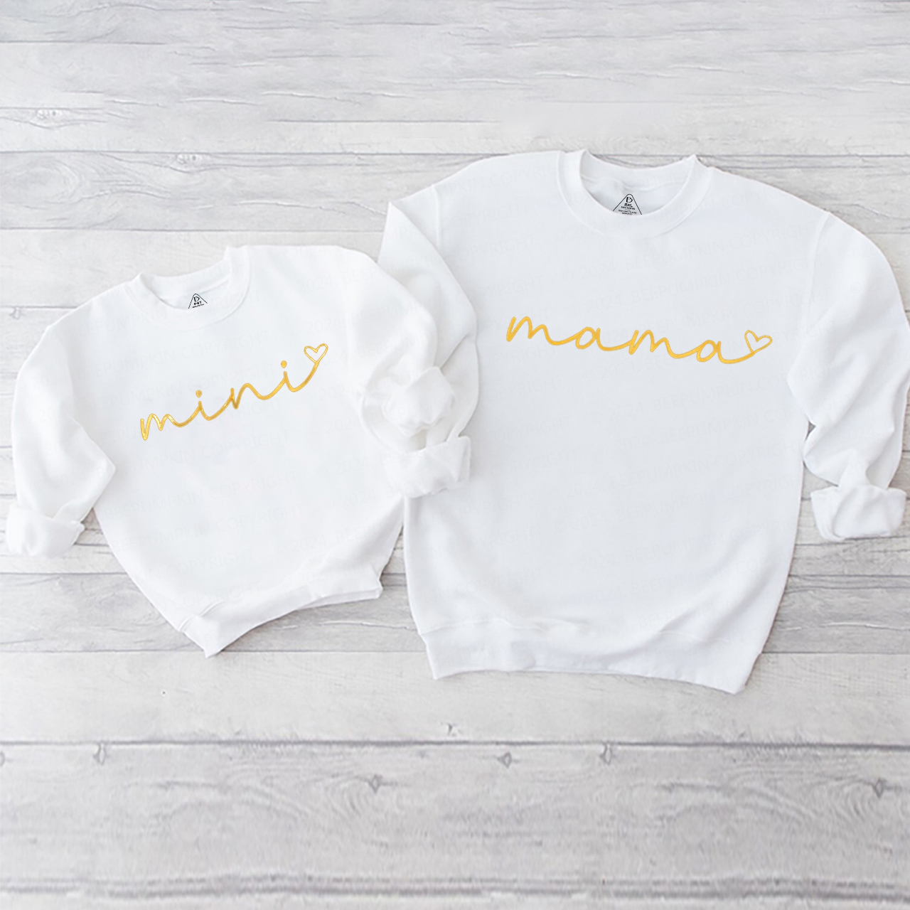 Gold Heart Mama Mini Mom&Me Sweatshirt Beepumpkin