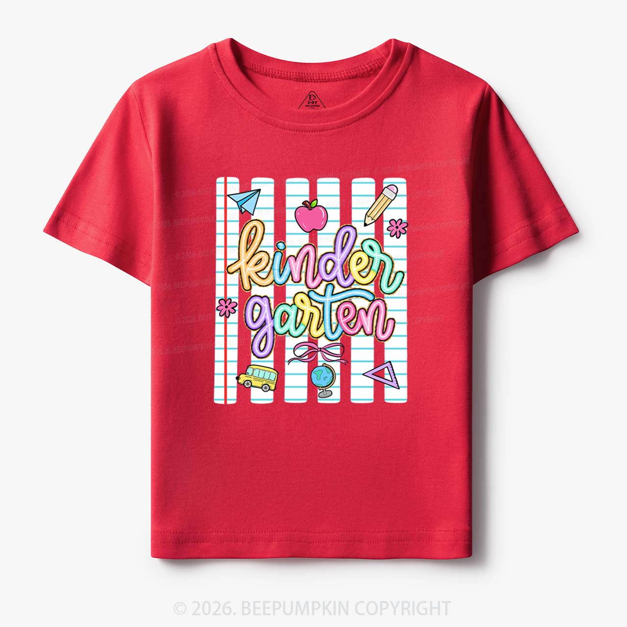 Personalized Colorful Striped Preppy Back To School Toddler&Kid's Tees