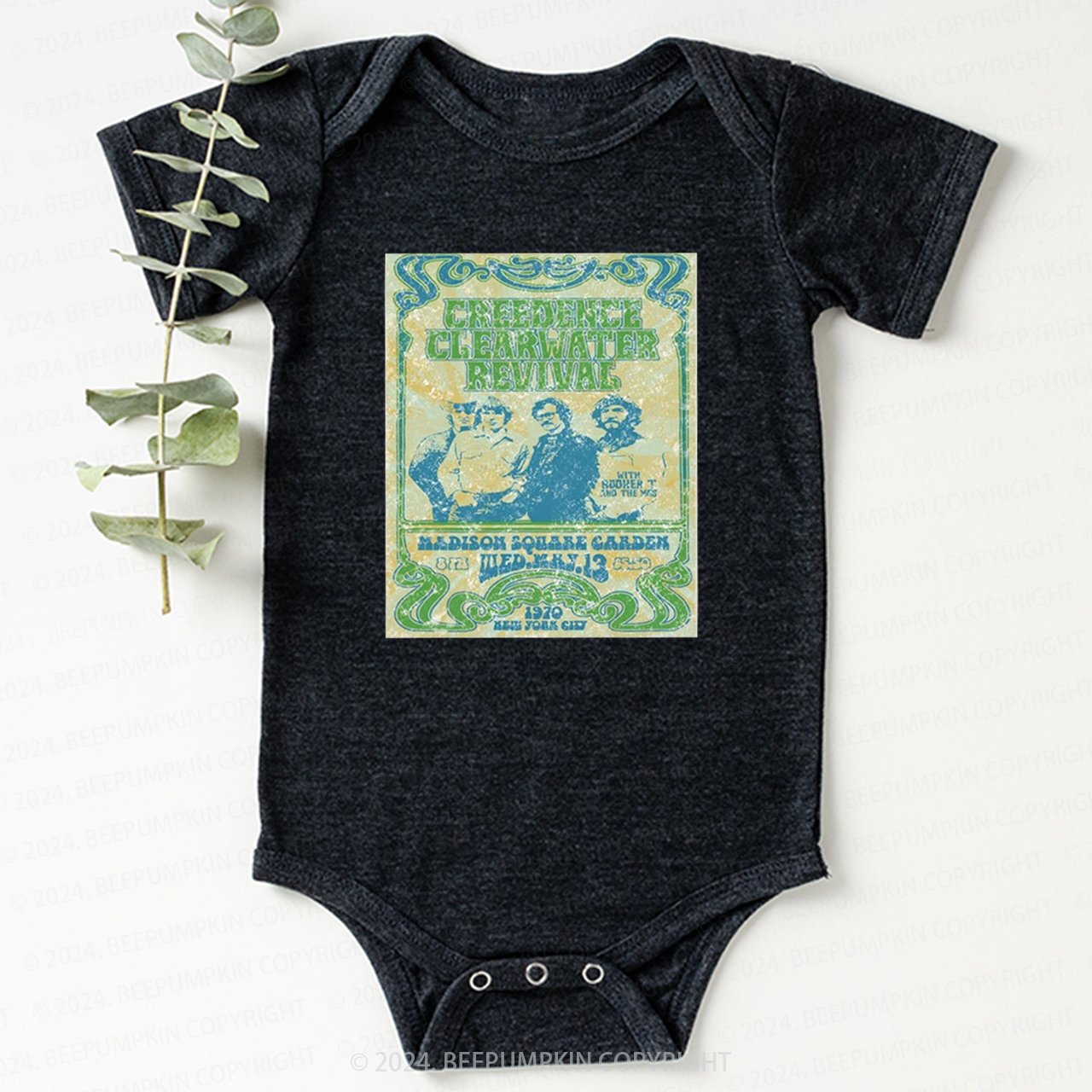 Green Logo Classic Rock Bodysuit For Baby 8