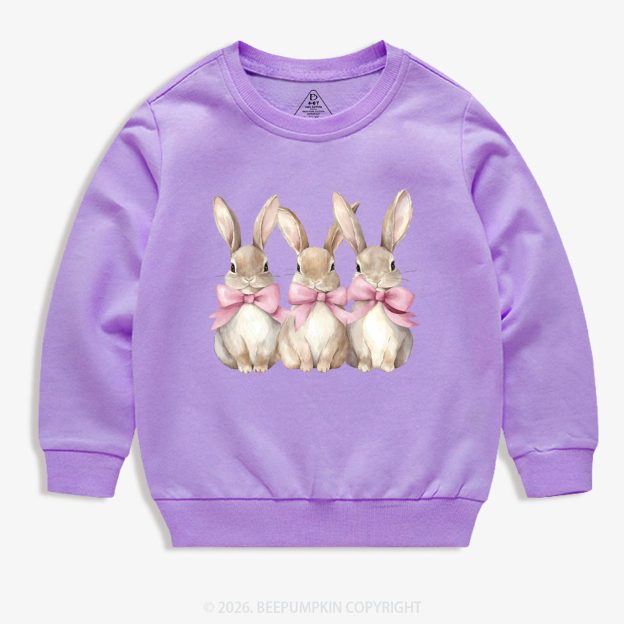 Triple Bunny Hug Easter Kid's Sweatshirt
