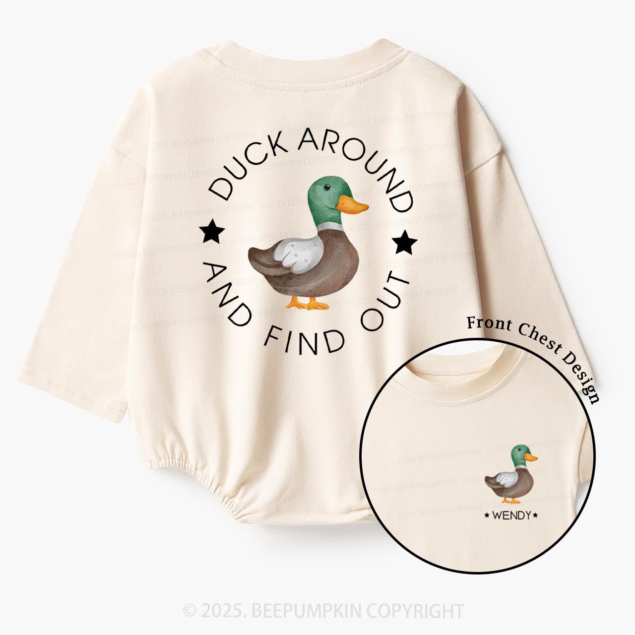 Duck Around and Find Out  Baby Bubble Romper Beepumpkin