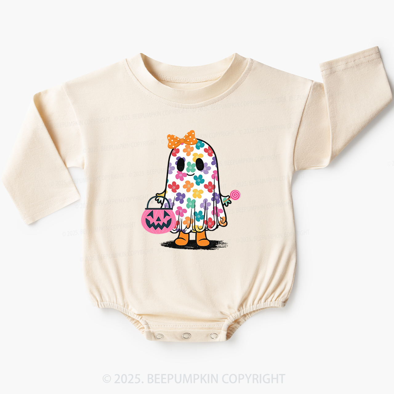 Cute Ghost Halloween Bubble Romper Beepumpkin
