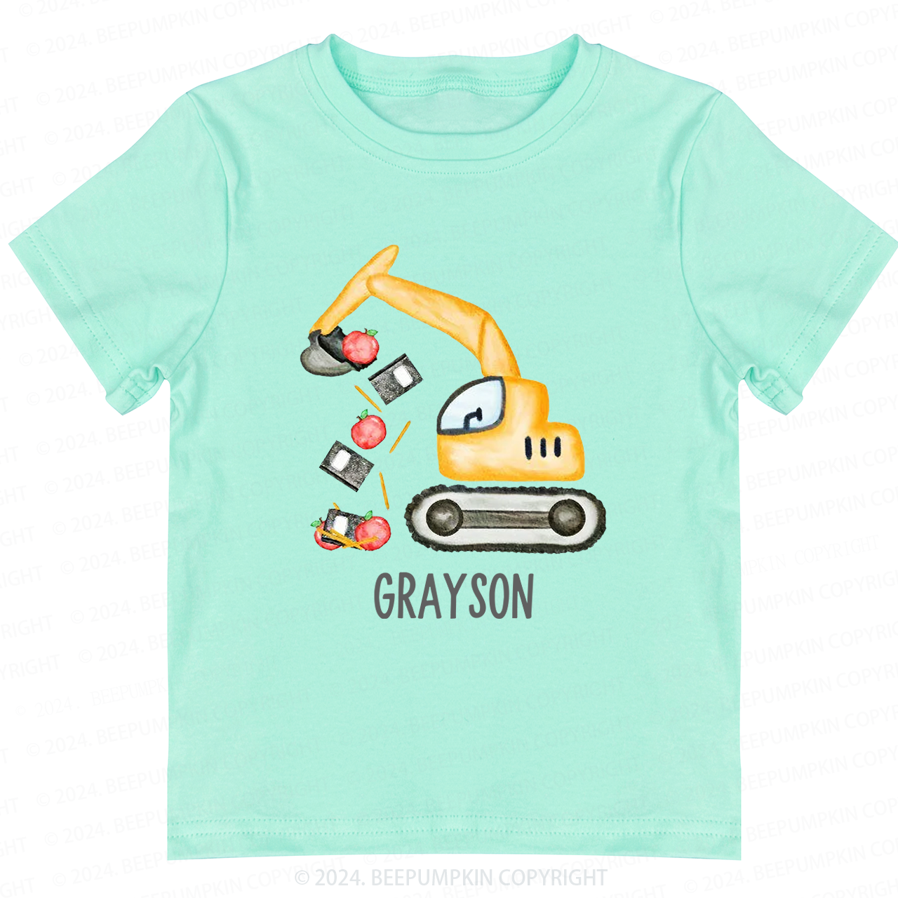 Personalized Name Back To School Tractor T-shirt