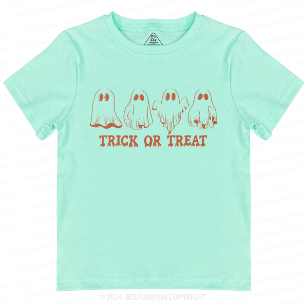 Halloween Retro Natural Trick Or Treat Toddler&Kids Tees 