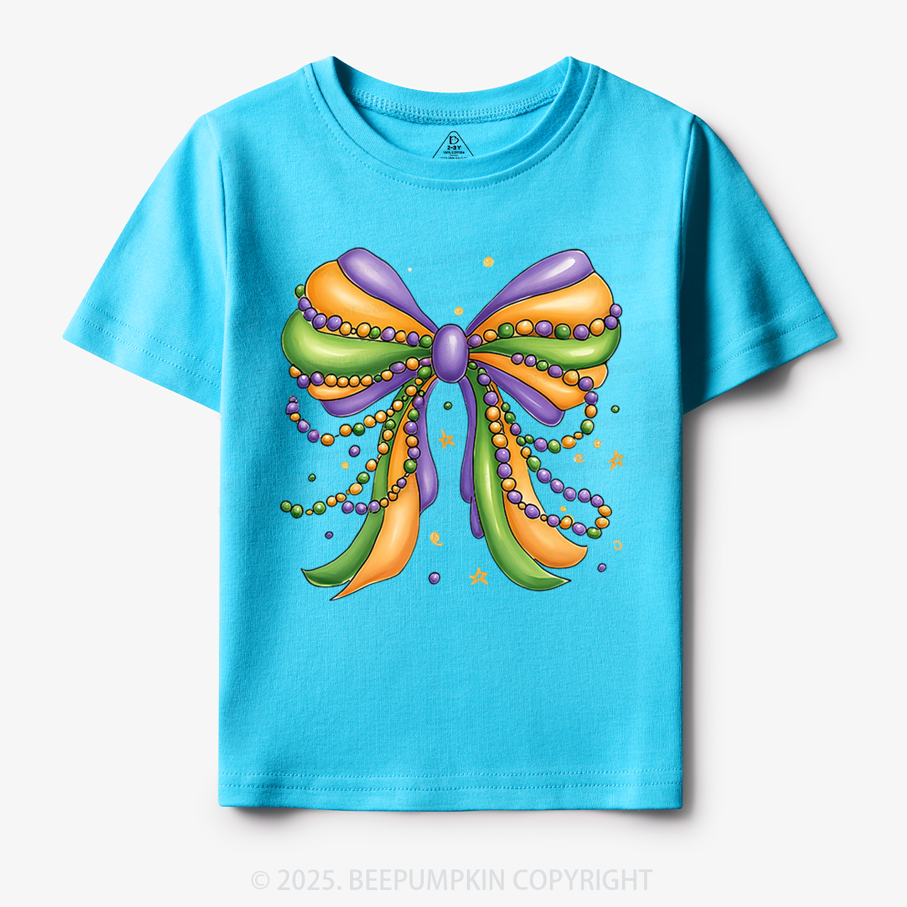 Mardi Gras Ribbon Bow Toddler&Kid's Tees Beepumpkin