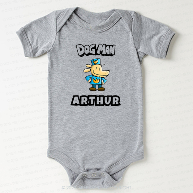 Personalised Dog Man Funny Book Day Bodysuit For Baby