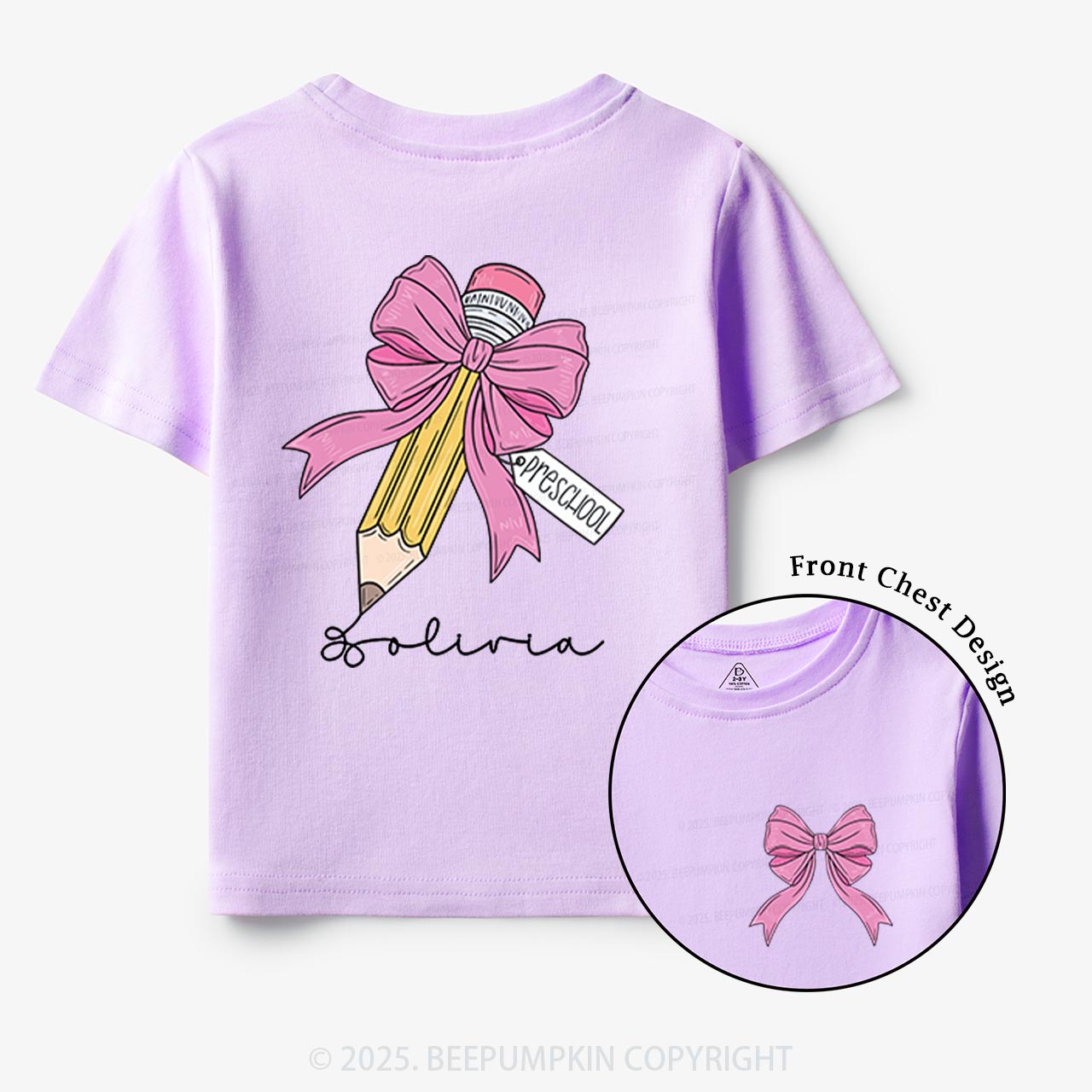 Personalized Girls Back To School Toddler&Kid's Tees Beepumpkin