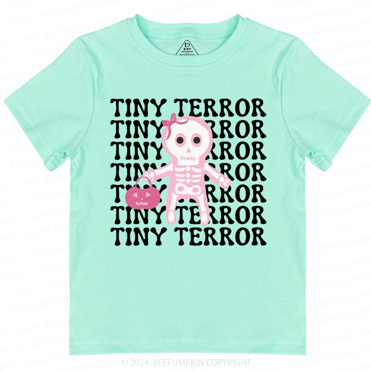 Tiny Terror Pink Halloween Toddler&Kids Tees 