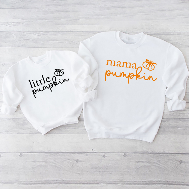 Halloween Papa Mama Little Pumpkin Sweatshirts For Family