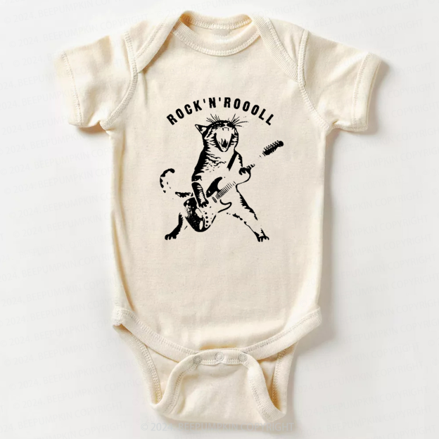 Rock Cat Playing Guitar Bodysuit For Baby 8