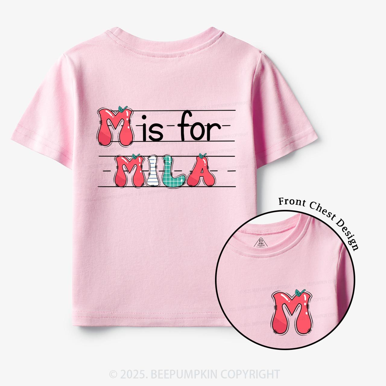 Personalized Kids Name Back To School Toddler&Kid's Tees Beepumpkin