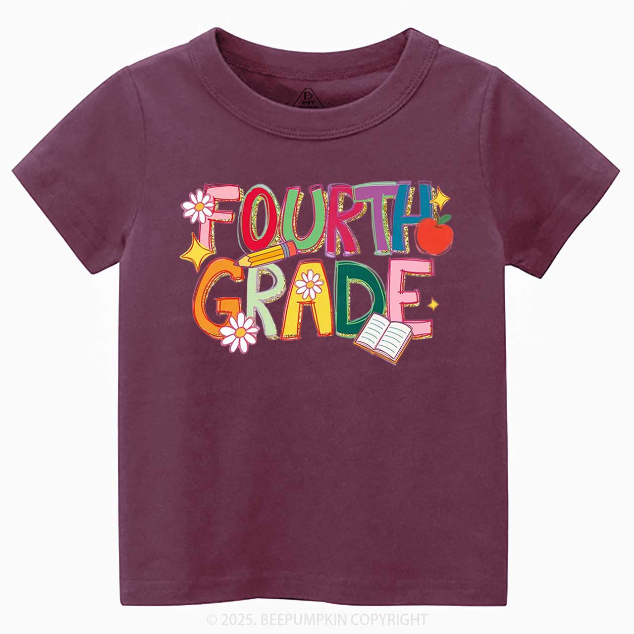 Personalized Girly Floral Kindergarten Neon School Toddler&Kid's Tees Beepumpkin