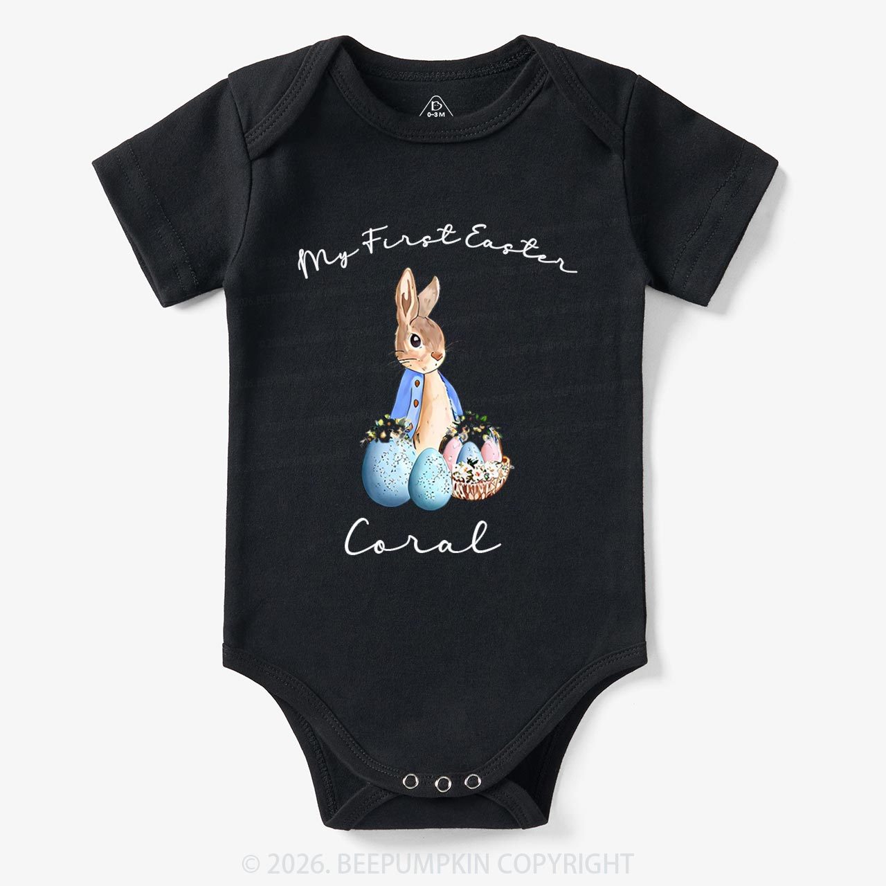 Personalized Hop Into My First Easter Baby Bodysuit