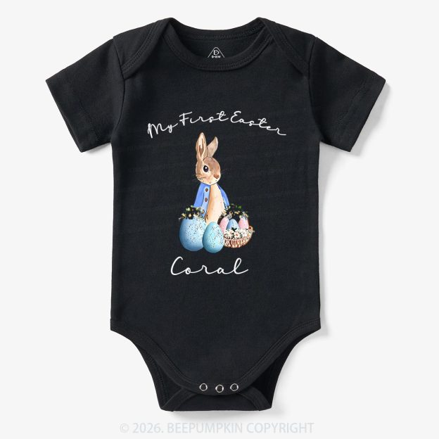 Personalized Hop Into My First Easter Baby Bodysuit