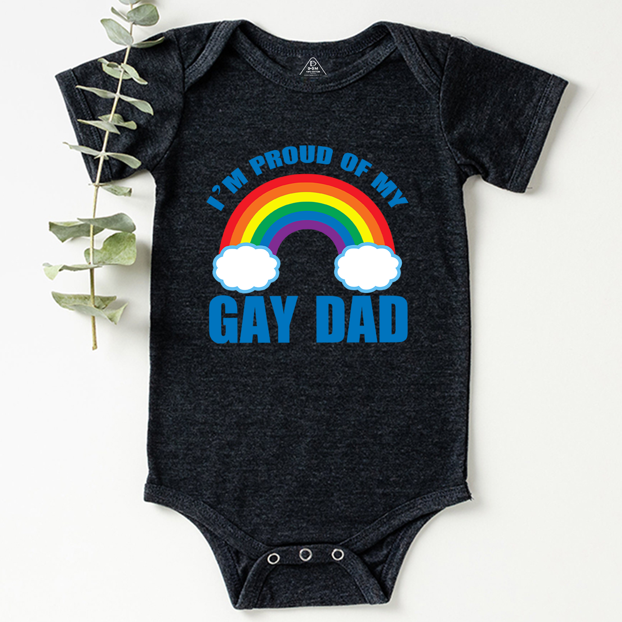 Proud Of My Gay Dad LGBTQ Baby Bodysuit