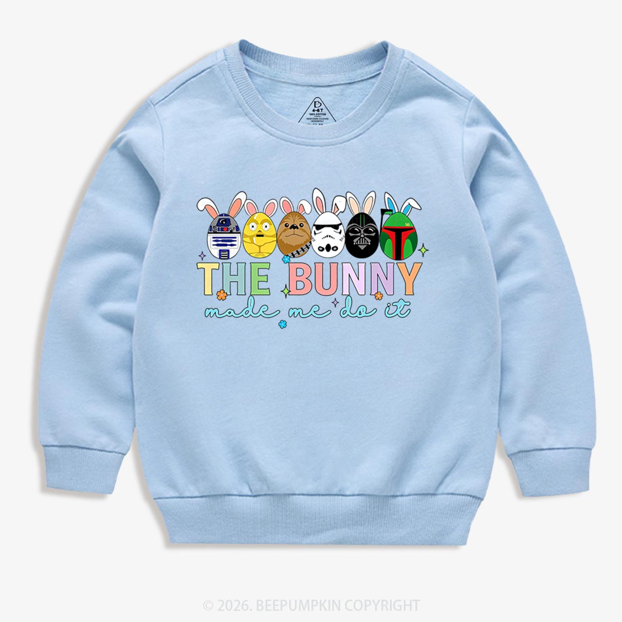 Cute Cartoon Characters Happy Easter Kid's Sweatshirt