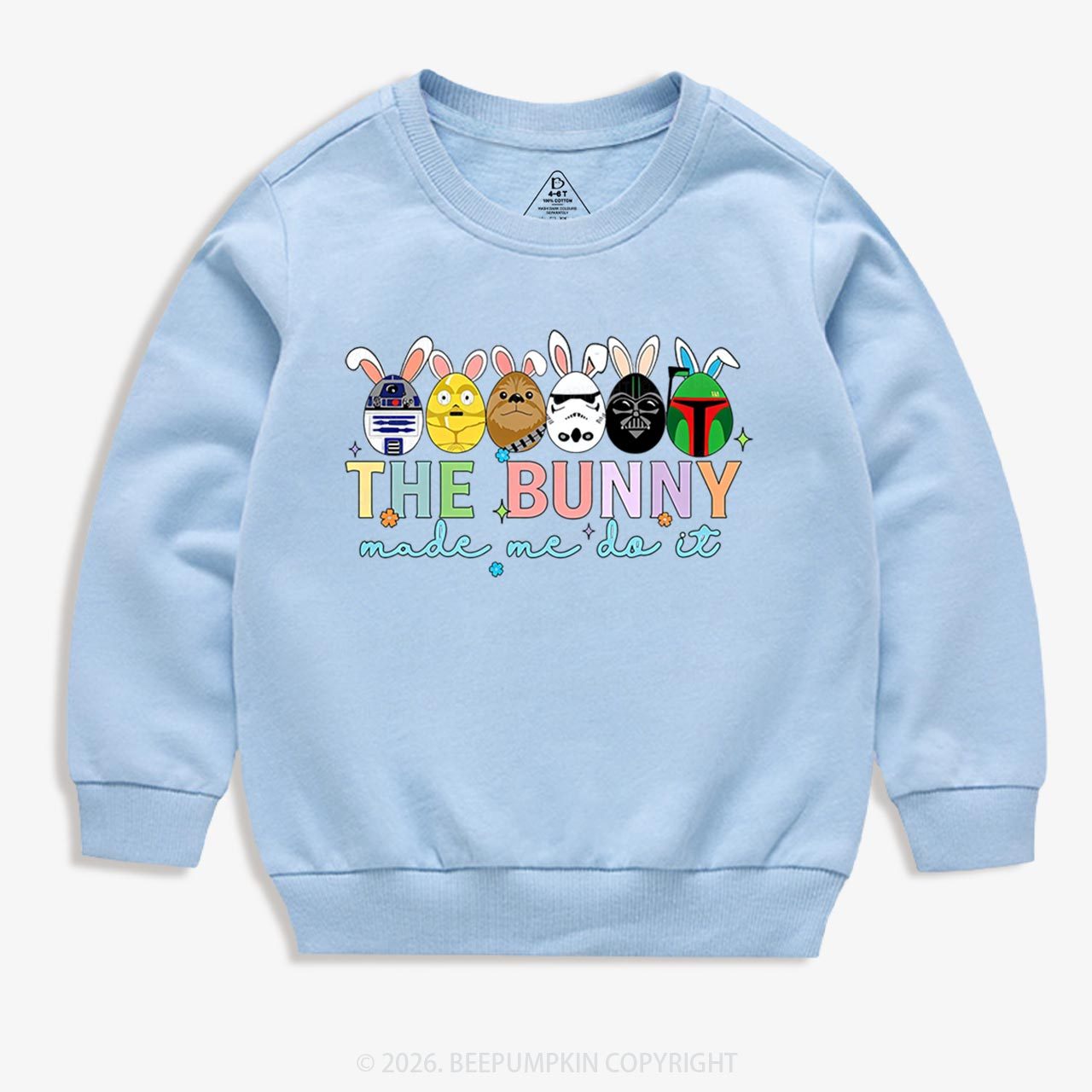 Cute Cartoon Characters Happy Easter Kid's Sweatshirt